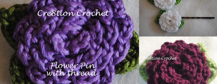 Crochet Flower Hair Clip