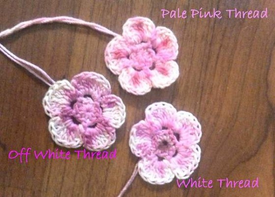 11 flowers on different yarn