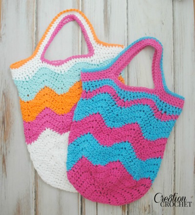 FREE crochet pattern Market Bags in two sizes