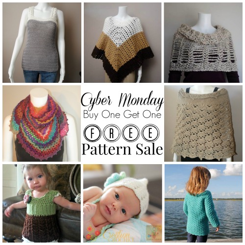 Buy One Get One FREE Cyber Monday Crochet Pattern Sale #cre8tioncrochet