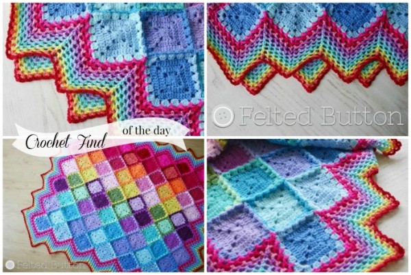Crochet Find of the Day on Cre8tion Crochet ~ Happy Harlequin Blanket by Felted Button~