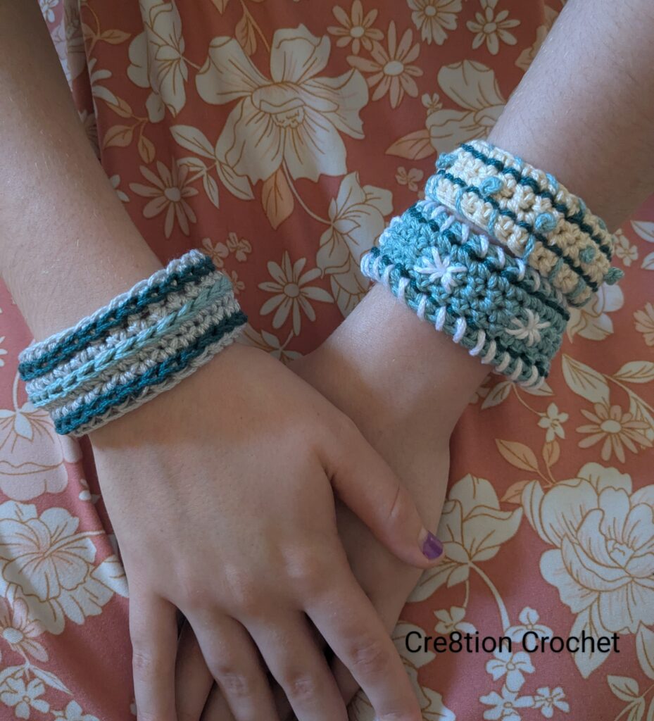 This is a crochet pattern review of the Star Studded Bracelets designed by Mary Beth Cryan for Crochet with Mary Beth. Review done by Kami Jones for Cre8tion Crochet.