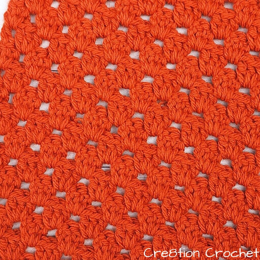 granny stitch shawl section