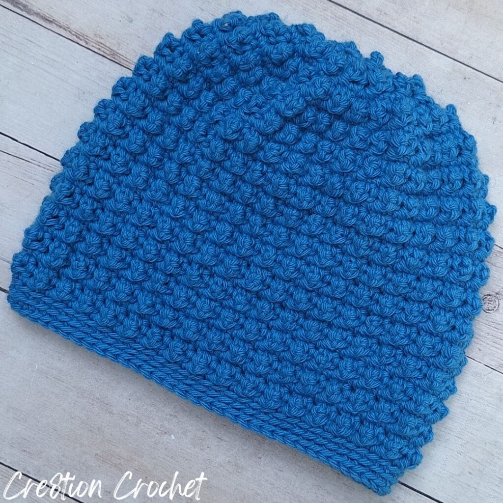crochet aligned cobble stitch beanie