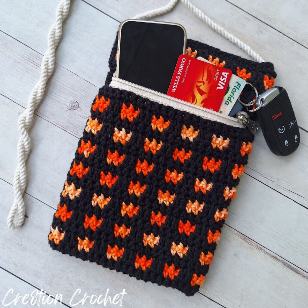 mosaic crochet crossbody bag
