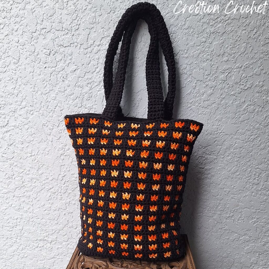 mosaic crochet tote bag