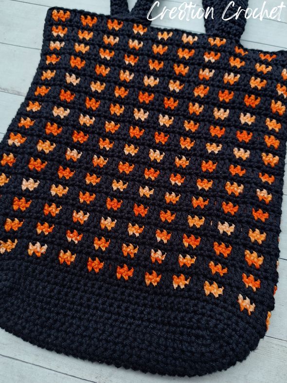 mosaic crochet tote bag bottom