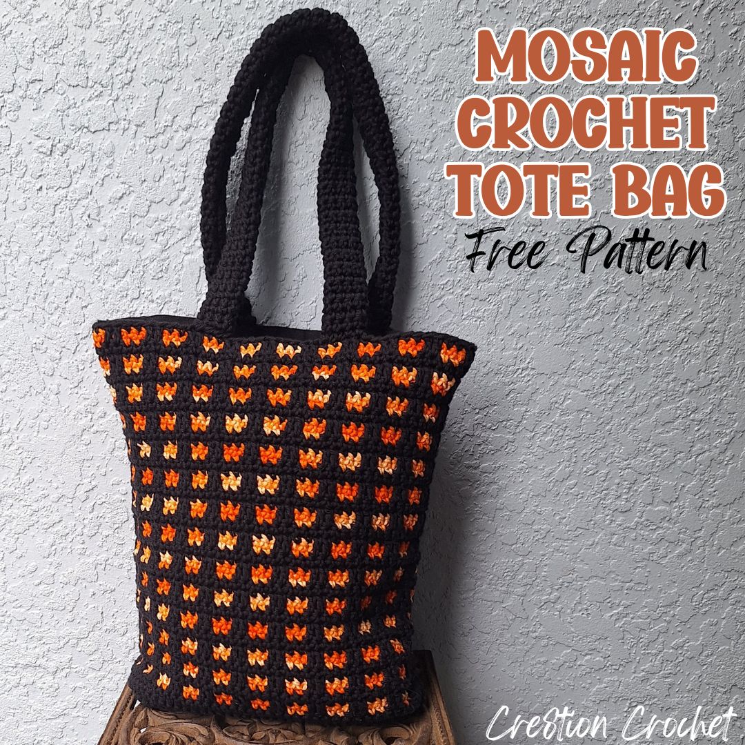 Free Mosaic Crochet Tote Bag Pattern | Mosaic Crochet Trick or Treat ...