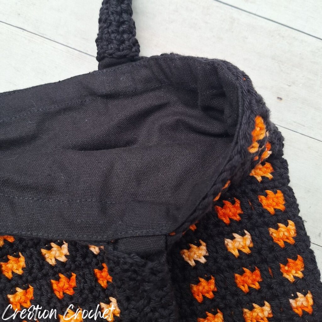 mosaic crochet tote bag lining