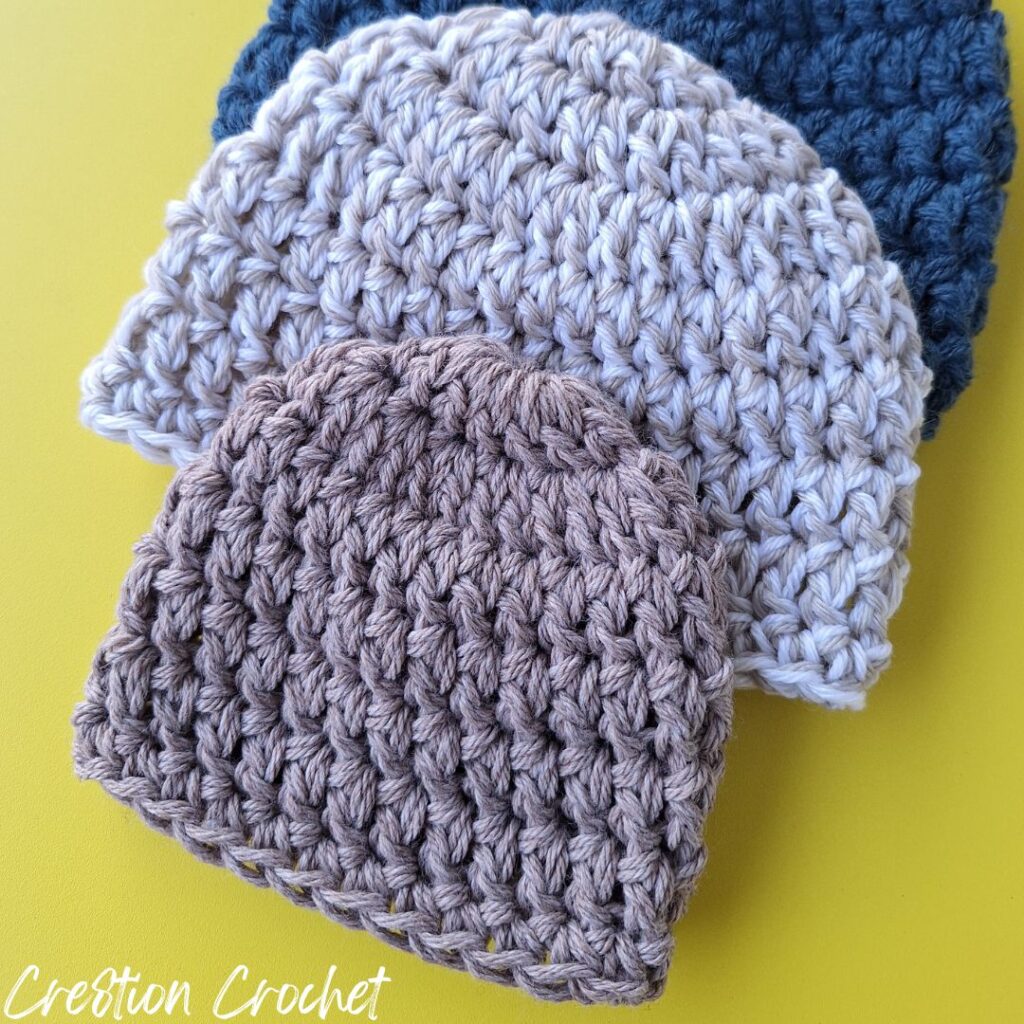 chunky double crochet baby beanies