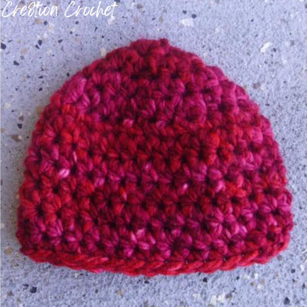 chunky half double crochet baby beanie