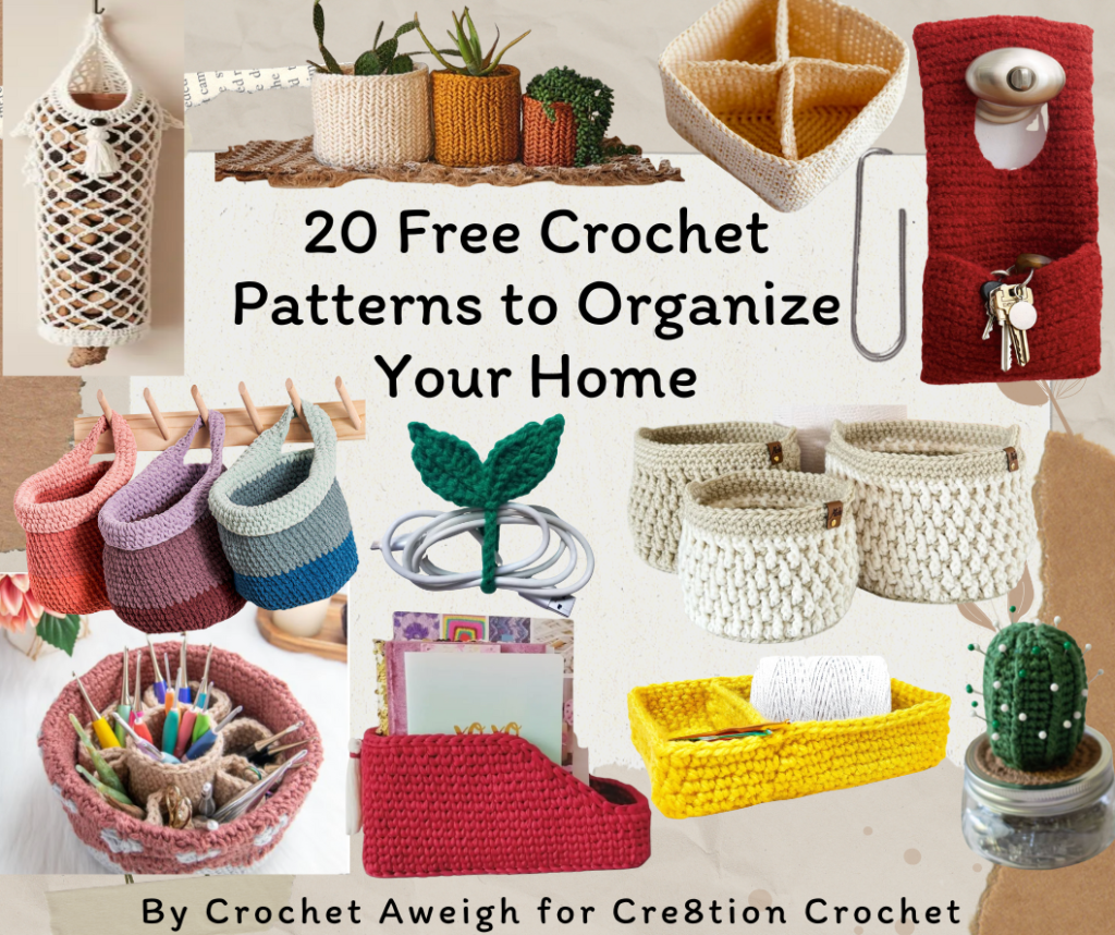 free crochet patterns to organize your home